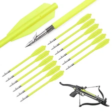 6.8"Yellow Plastic Fishing Hunting Bolt Arrows for 50-130lbs Pistol Crossbow 12X