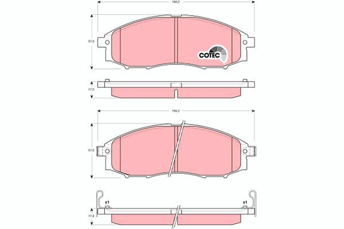 GDB3340 TRW Brake Pad Set, disc brake for DONGFENG (DFAC),NISSAN,NISSAN (ZHENGZH