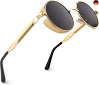Cgid Retro Runde Sonnenbrille Herren Damen Polarisiert Vintage Steampunk Rund