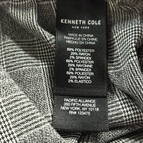Kenneth Cole Plaid Straight-Leg Pants Gray Size S | 2968 - Picture 6 of 9