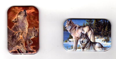 #ad WOLF 2 REFRIGERATOR MAGNET 2quot; X 3quot; WITH ROUNDED CORNER $9.99
