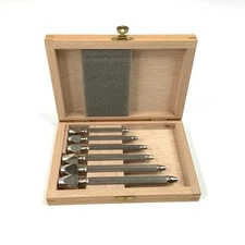 Set of 6 Precision Pin Vises In Wood Storage Case For Watchmaking Made In France