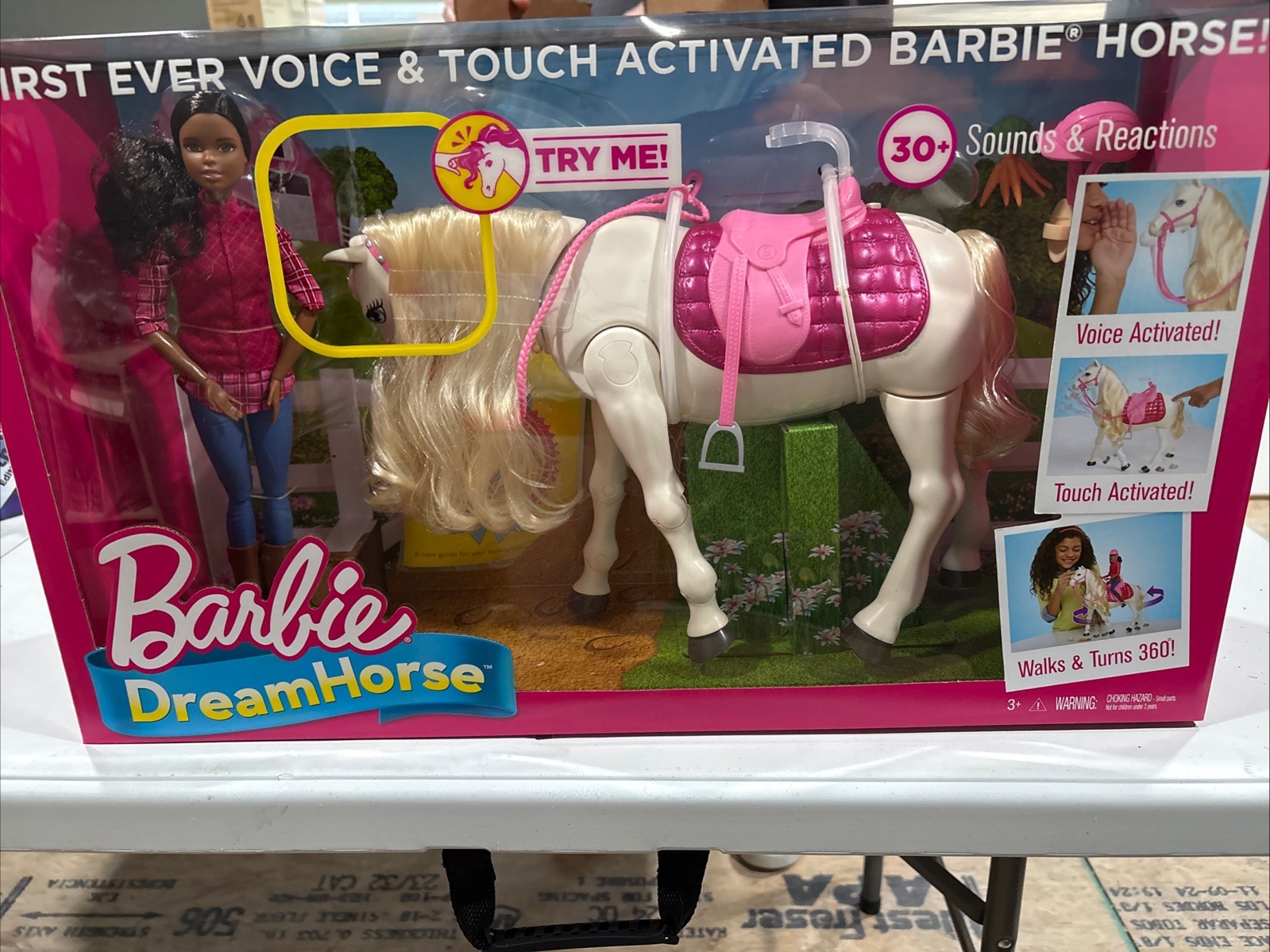 NEW Mattel Barbie Dream Horse Voice Touch Activated Walking 