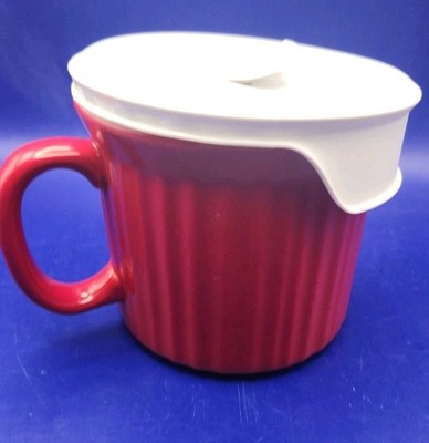 CORNING WARE COLOURS 20 Oz Soup / Coffee Mug DARK RED With Vented Lid