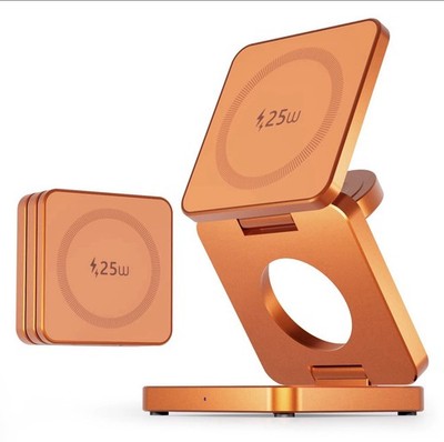 Magnetic Wireless Charger qi2.2 25W Foldable 3in1 Charging Station for iPhone17