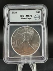 2024 American Silver Eagle $1 Graded MS70 by ICG