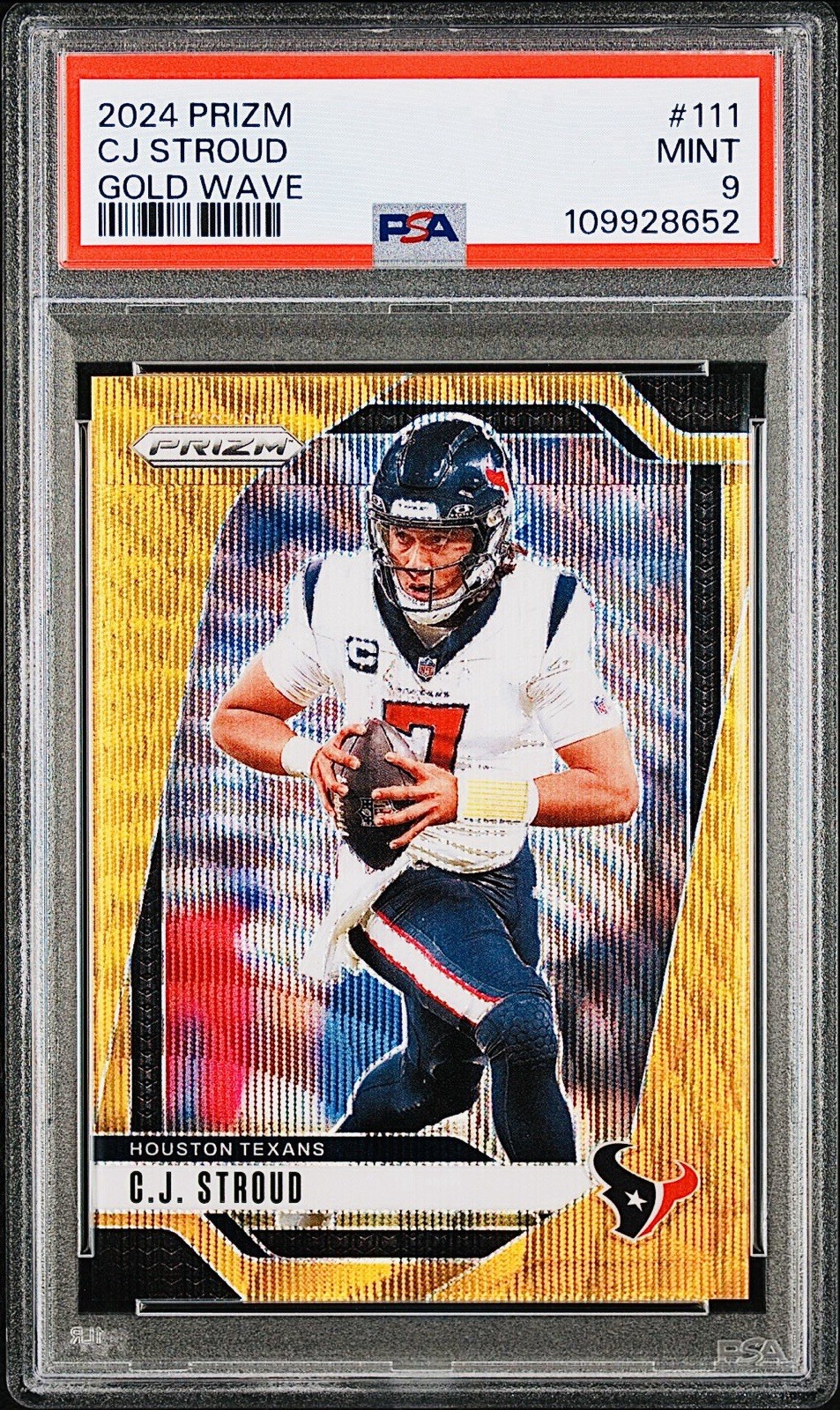 2024 Panini Prizm CJ Stroud #111 Gold Wave /10 PSA 9 Houston Texans