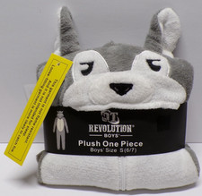 Mission Ridge Plush One Piece Puppy Sleepwear W/ Hood Boy's S 6/7 