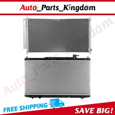 Aluminum Radiator & AC Condenser For 2013 2014 2015 2016 2017 Honda Accord 2.4L