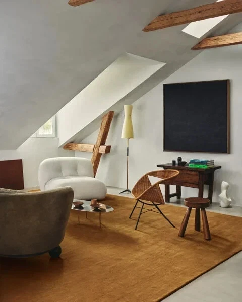 Camel Brown Hand Tufted Area Rug 5x8 Solid Color Minimalist Modern Plush Carpet - Image 3 of 3