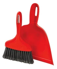 Libman Commercial 906 Dust Pan With Whisk Broom - Red - Lot of 6