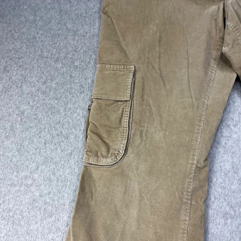 Old Navy Stretch Cargo Pants Womens Size 16 Beige Corduroy Pockets Adjustable - Image 3 of 4