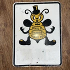 Phil D. Barrel Phillips 66 Vintage Mid-century road sign.