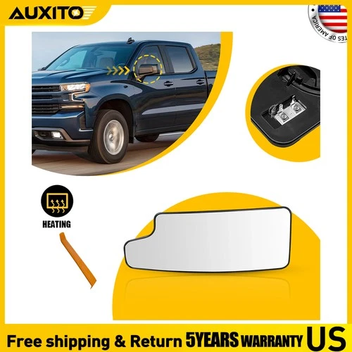 Left Lower Heated Mirror Glass Fits Driver Side 2020-2021 Chevy Silverado 3500HD