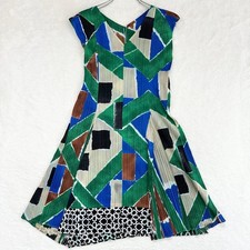PLEATS PLEASE Issey Miyake Sleeveless Dress Size 2 Flare Geometric Pattern