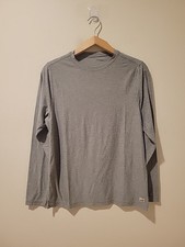 Vuori Strato Tech Tee Shirt Mens S Performance Heather Gray Gym Long Sleeve