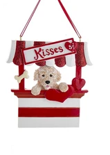 Kurt Adler Goldendoodle Dog Kissing Booth Christmas Tree Ornament - 4"
