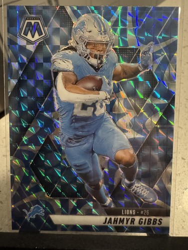 2025 Panini Mosaic - Jahmyr Gibbs #103 Reactive Blue Mosaic Prizm