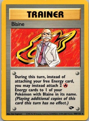 Pokemon TCG Blaine 100/132 Gym Challenge LP