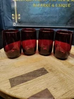 Vintage Anchor Hocking Royal Ruby Roly Poly 3 3/8" Juice Glasses Set of Four