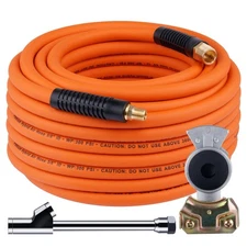 Dazakoot Truck Tire Inflator Kit, 3/8” x 50FT Hybrid Air Hose with 1/4" Chuck...