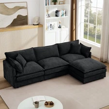 Modular Sectional Sofa, 105 Inch L Shaped 3-Seater Couch Set for Living Room