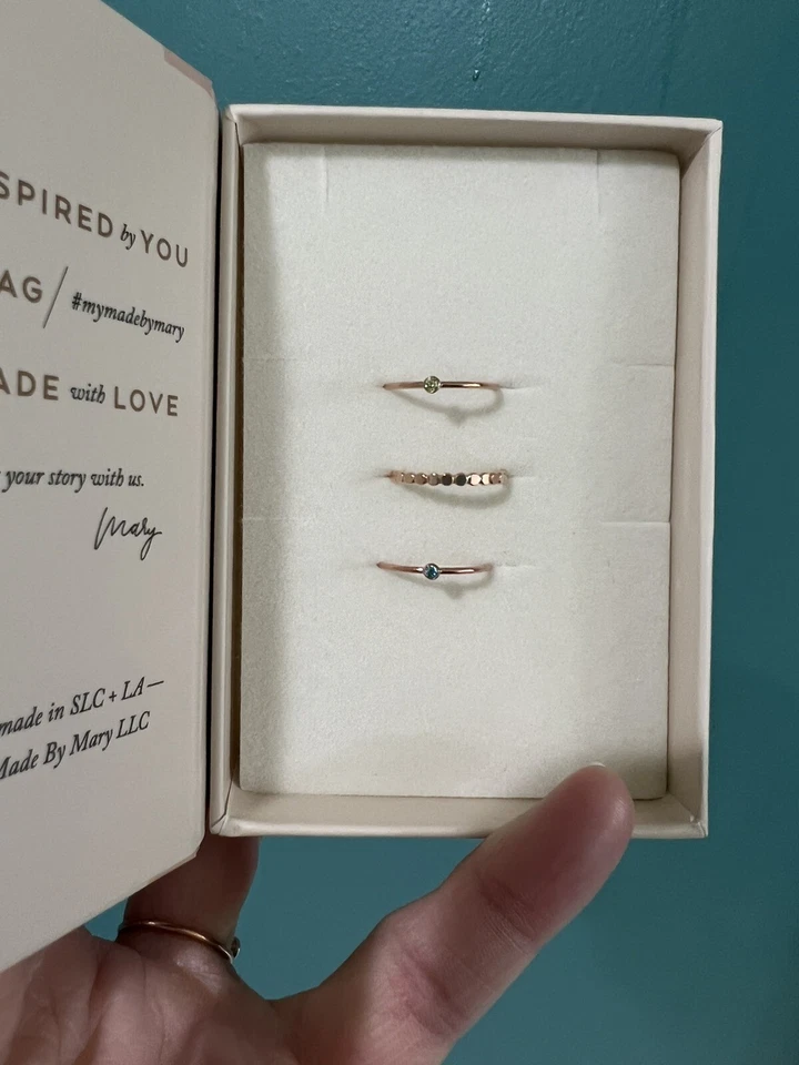 Сделано Мэри набор из 3 розового золота - укладки кольцо комплект размер 5 - Изображение 4 из 4