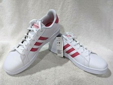 adidas Grand Court K White/Pink Girl's Sneakers - Size 7 NWB EG5136