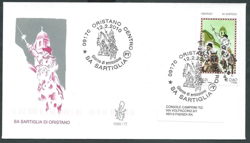 2010 ITALY FDC VENETO 1580 FOLKLORE CARNIVAL ORISTANO NO ARRIVAL STAMP - CG