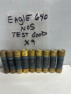 EAGLE 60 AMP FUSES 640 SLO-LAG (LOT OF 9) 60A/250V NOS FREE SHIPPING
