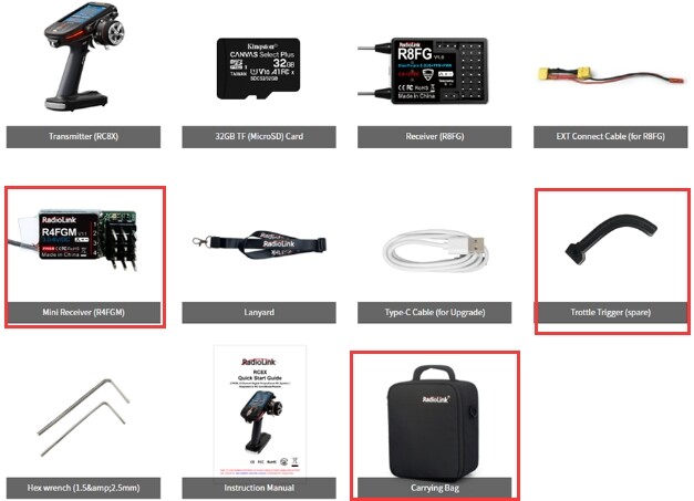 Radiolink RC8X 8 Ch 2.4G RC Transmitter R8FG R4FGM Gyro Receiver