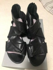 MITICA BLACK ITALIAN LEATHER SHOES SIZE 38 US PRE-OWNED MADE IN ITALY