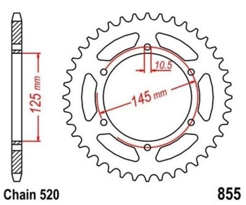 Couronne 48 dents en acier renforcé pas 520 pour Yamaha XT 660 X 2004-2008