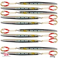 10pcs Fish WOW! 300g Speed jig Vertical Trolling lure 8/0 4x Assist Hooks Black