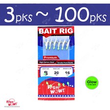 Fishing Glow sabiki Size 8 Premium piscatore Bait Rigs FW467 Fish Skin 6-hook