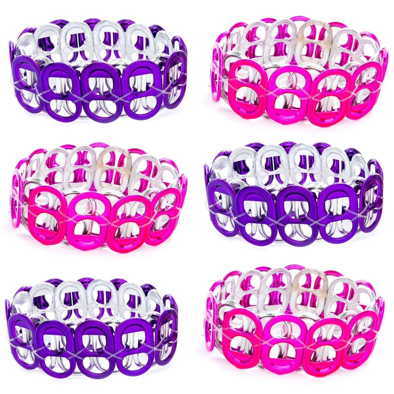 Onderscheiden Retentie Overblijvend Recycled Aluminum Soda Pop Tabs Bracelet for Girls - Set 6 reversible  bracelets | eBay