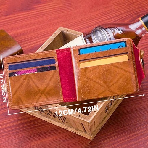 Men's US 100 Dollar Bill Leather Bifold Card Photo Wallet Purses Holder R4Z9 - Picture 13 of 15