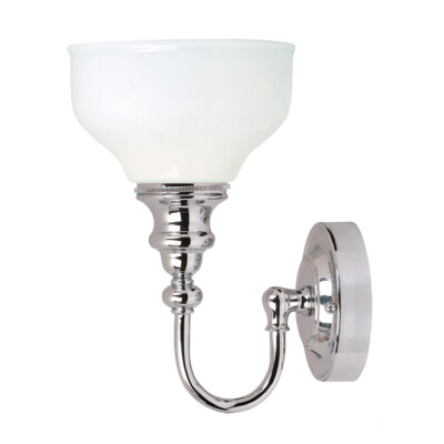 IP44 Wandleuchte modern Glasschirm Leuchtmittel inklusive Chrom LED G9 3,5W