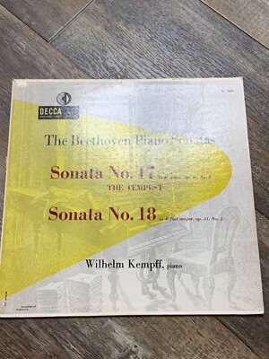 Wilhelm Kempff The Beethoven Piano Sonatas NO. 17 & 18 Vinyl LP DECCA Record