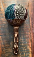 Vintage Hand Dot Painted TURTLE Dance Rattle Maraca Mexico Aboriginal Ceremonial