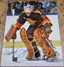 RICHARD BRODEUR SIGNED 8x10 MATTE PHOTO VANCOUVER CANUCKS COA (A)
