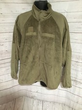 Men  s Fleece Jacket Zipper Front Long Sleeve Soft Shell Olive Color