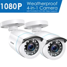ZOSI 1080P HD Security Camera Hybrid 4IN1 Outdoor CCTV System 80ft IR Distance