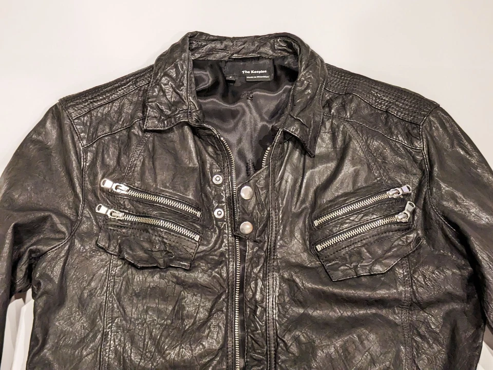 THE KOOPLES Chaqueta Motociclista Cuero Cordero Negro Hombre Pequeña Foto 2 de 4