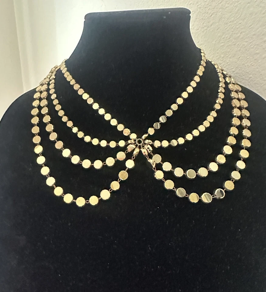 Anthropologie Layered Mirror Beaded Necklace