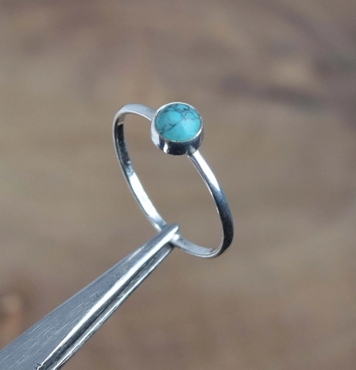 925 Solid Sterling Silver Blue Turquoise Ring 5 us B eBay
