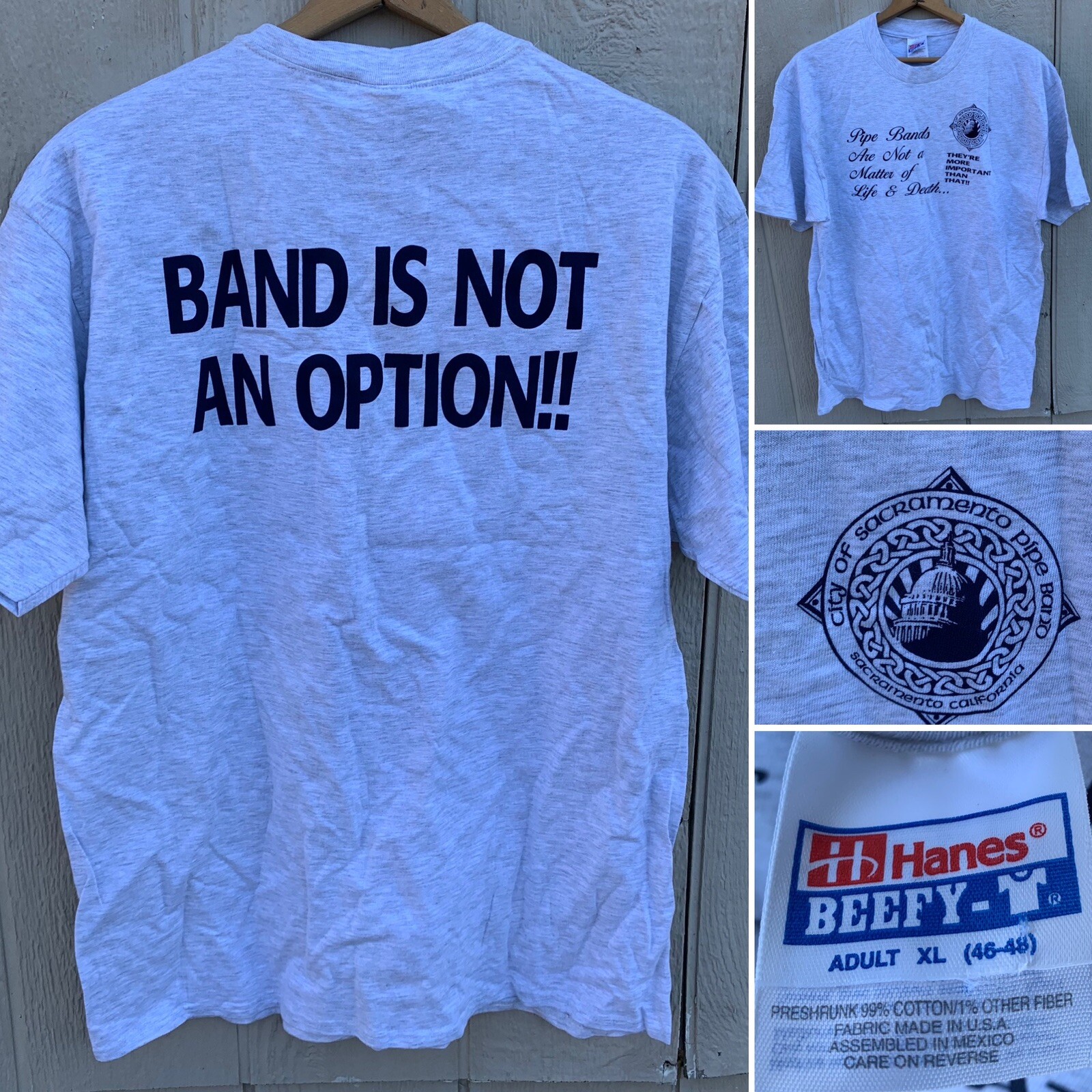 ALTRA maglietta vintage Sacramento Pipe Band Band non è un'opzione adulto XL 46 48