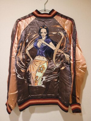 ONE PIECE Sukajan Nico Robin OPSJ-010 Charcoal Pink Embroidery