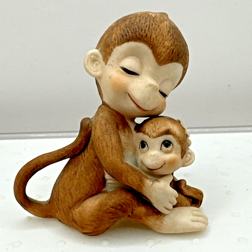 Josef George Good 1975 Monkey Figurine Mother And Baby Bisque | eBay