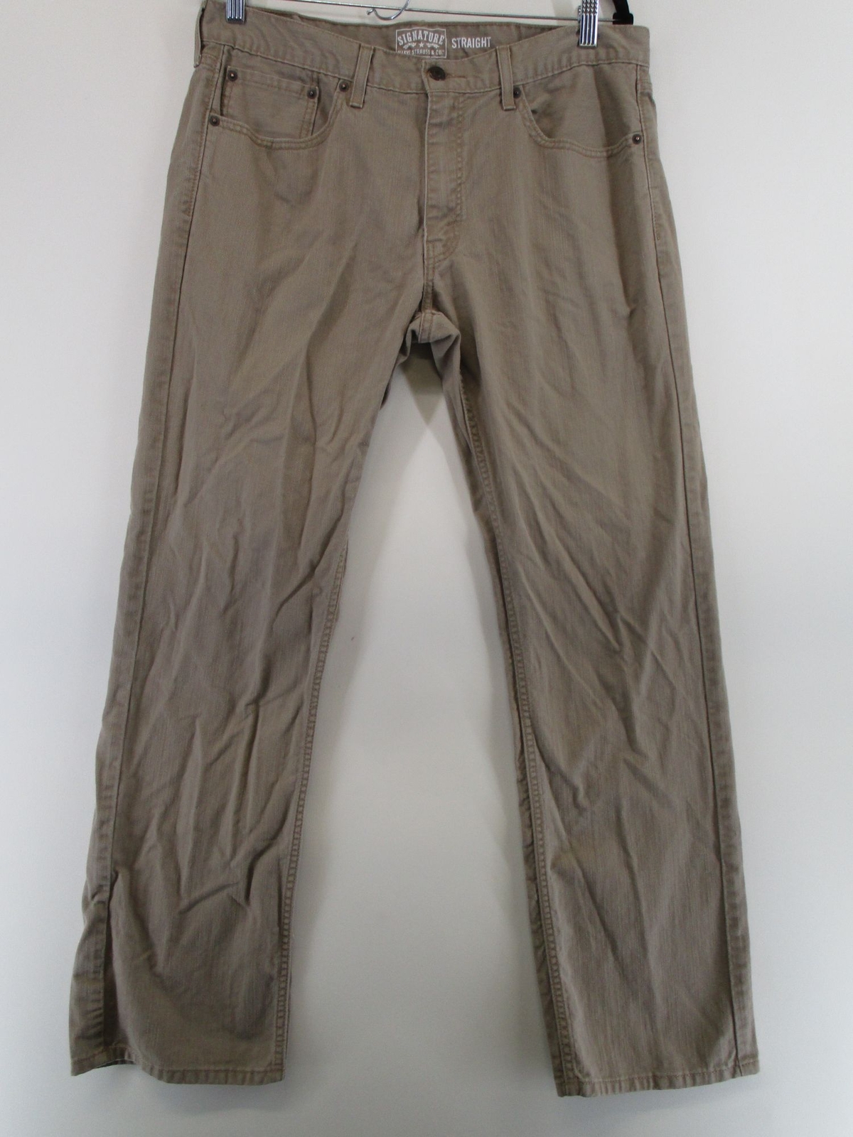 Levi's Mens 34X32 Mid Rise Straight Cut Pants Beige Gem
